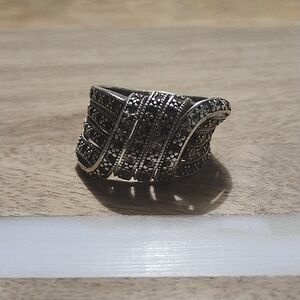 Sterling Silver Marcasite Ring Size 9